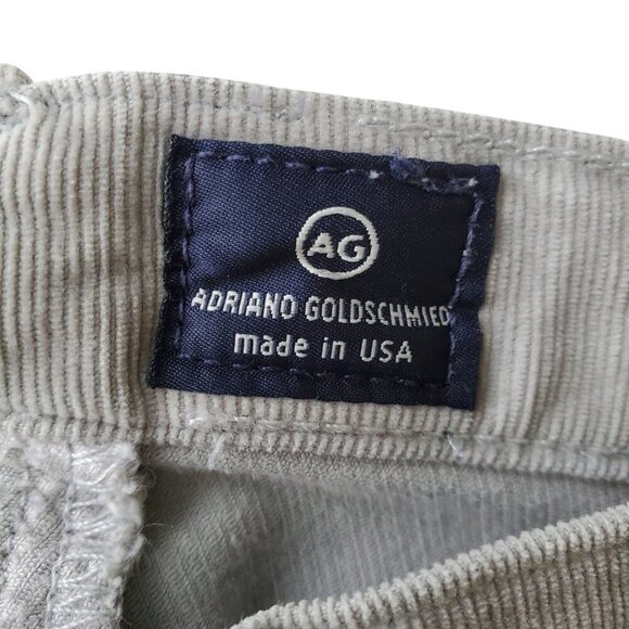 AG Adriano Goldschmied the Stevie Slim Straight Fine Wale Corduroy Gray Jeans 29 - Picture 6 of 14
